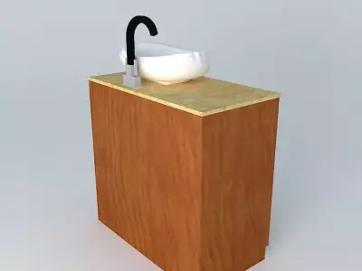 Bacha and wood furniture Free 3D model