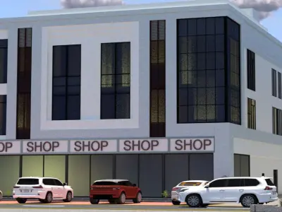 Modern Commercial Building A21 DWG and SketchUp Model 3D model