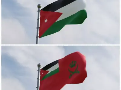Animated Jordan Flags 3D model