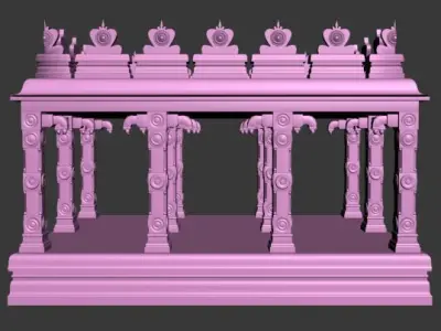 Hindu temple Low-poly 3D model
