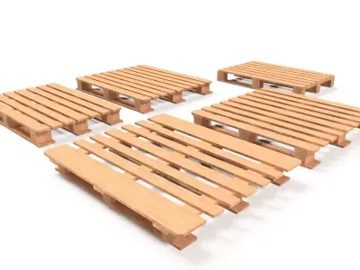 WOODEN PALLETS 3D model