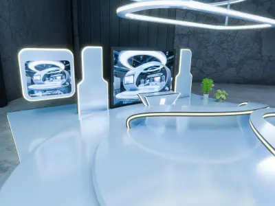 Modern 3D Exhibition Stand Trade Show Ready 3D model