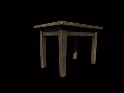 TV Wooden Table  Free Game-Ready Prop Free low-poly 3D model