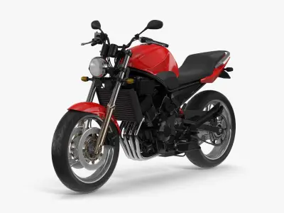 Naked Bike Red 3D model