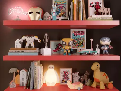 Boys room set of toys  3D model