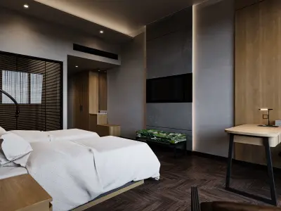Hotel Bedroom Industrial Low-poly 3D model