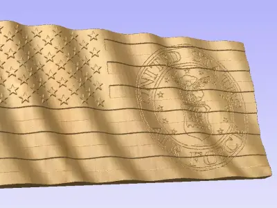 3D Wavy Flag with Air Force Seal 3D print model