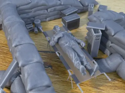 ANTI TANK POST FOR WAR TABLETOP TERRAIN 1-35 SUPPORTED STL 3D print model