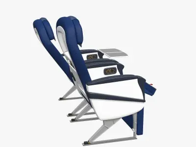Airplane chair business class Low-poly 3D model