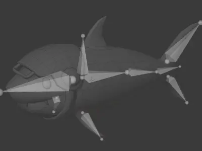 Sport Shark - Animated Low-poly 3D model