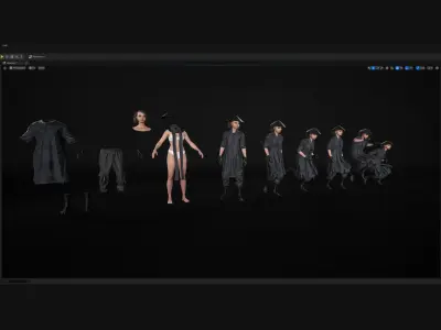 Woman - Warrior Outfit 1 - Modular - Rigged Low-poly 3D model