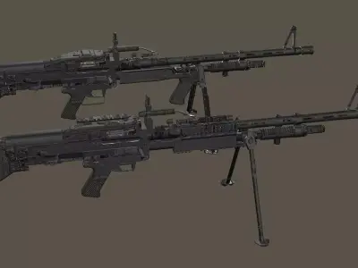 M60E3 And M60E4 Low-poly 3D Model Low-poly 3D model
