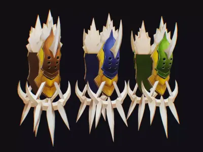 Claw Hand Glove Claws Weapon Blade Cutting Edged Low-poly 3D model