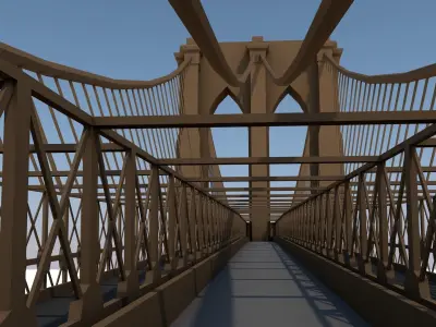 Brooklyn Bridge Low-poly 3D model