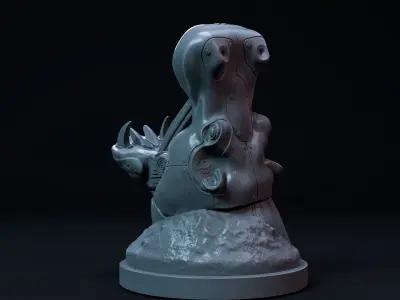 Hippopotamus mecha-robot pen holder pre-supported 3D print model