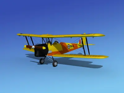 Dehavilland DH82 Tiger Moth V14 3D model