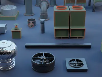 Rooftop Object Collection 3D model