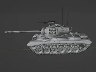 M46 Patton Low-poly 3D model