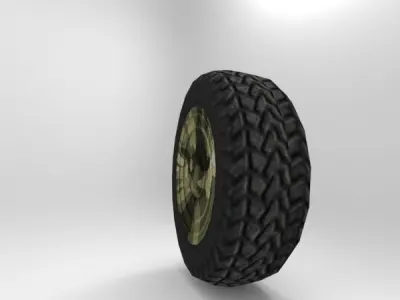 Military Wheel - Tyre - Tire Low-poly 3D model