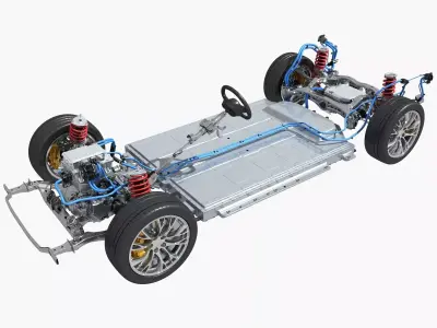 Electric vehicle chassis 3D model
