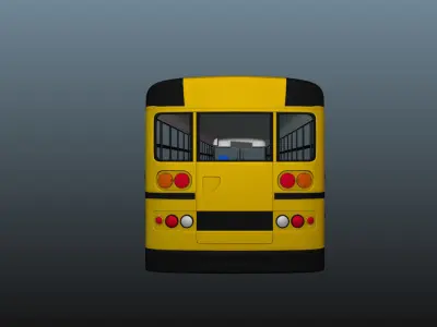 BLUE BIRD ALL AMERICAN SCHOOL BUS 2010 Low-poly 3D model