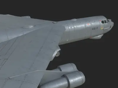 USA Air Force B52H Stratofortress strategic bomber Low-poly 3D model
