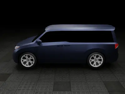 Low Poly Modern Generic Passenger Van Low-poly 3D model