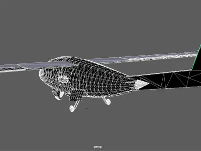A powered glider Low-poly 3D model