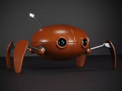 Crab 3d model robot with eyes Low-poly 3D model
