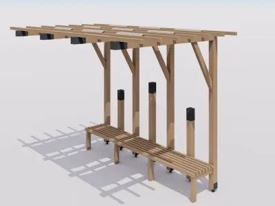 Outdoor Bench 3D model get