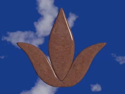 Ornament decorative item in wood material Low-poly 3D model