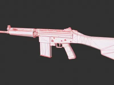 FN-Fal ak - rifle Low-poly 3D model