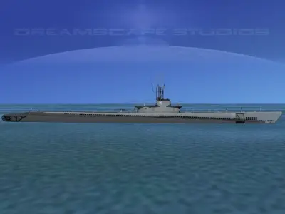Balao Class Submarine SS297 USS Ling VHP 3D model