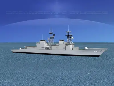 Spruance Class DD992 USS Fletcher 3D model