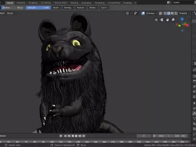 furry rat 3D model