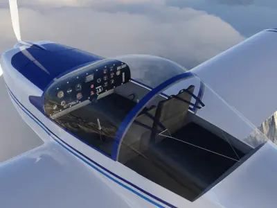 Evector EV 97 ultralight aircraft low-mid poly 3d model Low-poly 3D model