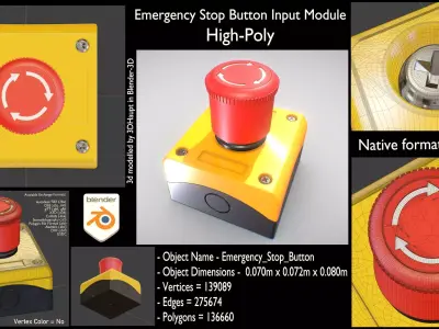 Emergency Stop Button Input Module 3D model