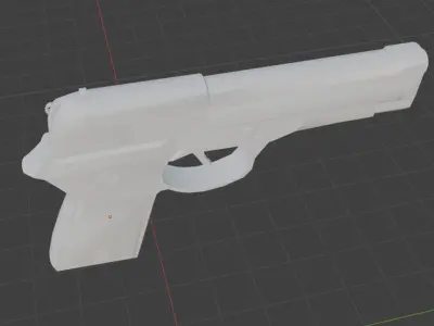 Pistol Beretta 92 Low-poly 3D model