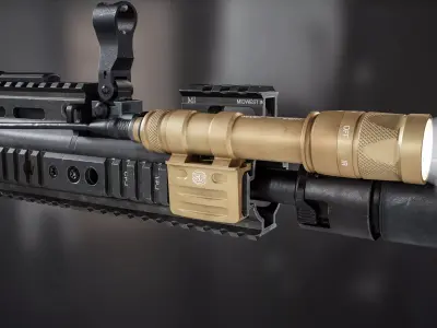 Surefire M600V LED IR Scout Rifle Weapon Mounted Light Low-poly 3D model