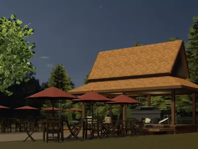 Cafe pavilion 25T06 3D model
