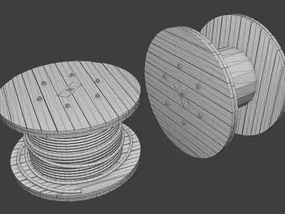 Cable Coil Low-poly 3D model