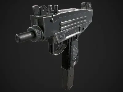 Micro Uzi Low-poly 3D model