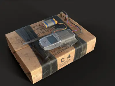 C4 Plastique Bomb Low-poly 3D model