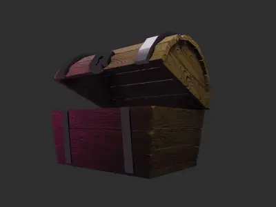Treasure chest 2 Low-poly 3D model