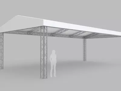 Rectangular Tent 12x6 Meters 3D model