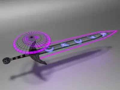 RuneSword sword with lights Free low-poly 3D model