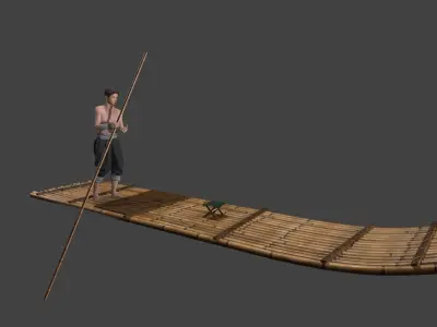 fisherman  boats Low-poly 3D model