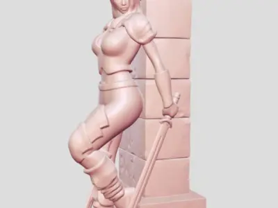 warrior woman 3D print model