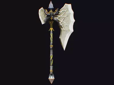 Axe Pickaxe Pike Cutting Hatchet Weapon Halberd Fantasy Bill  Low-poly 3D model