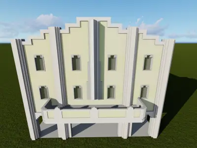 Arenal Movie Theatre Havana Cuba Low-poly 3D model